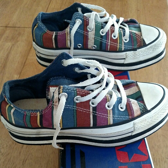 striped converse shoes